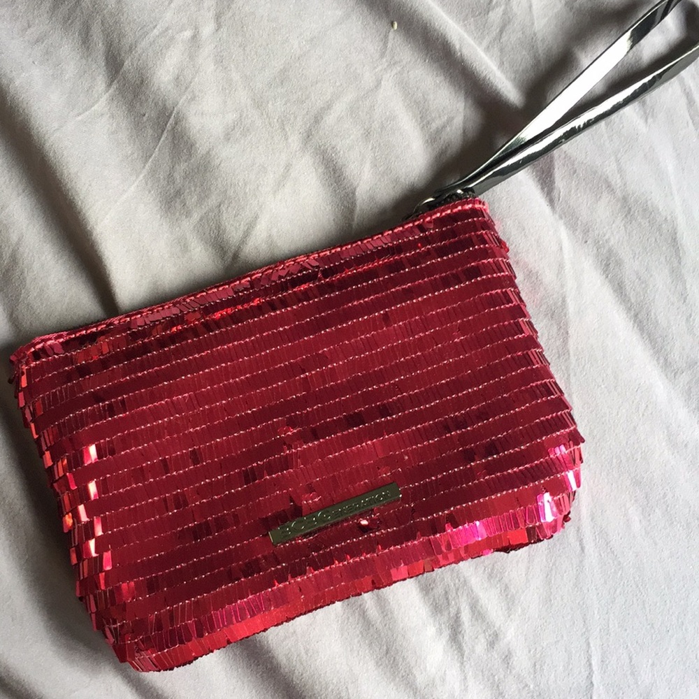 BCBGeneration fucsia sequins wristlet